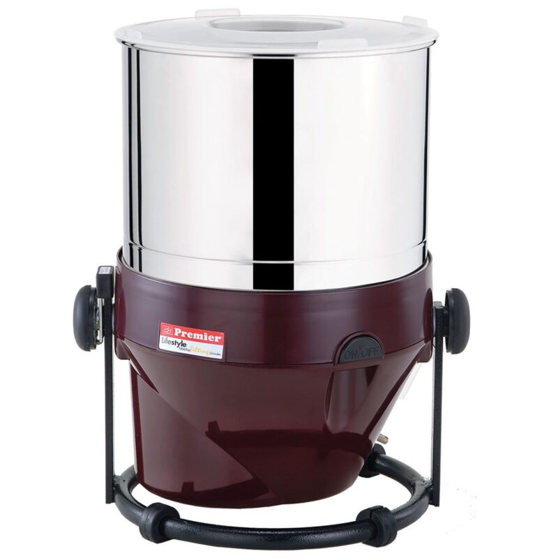 Premier Lifestyle Grinder (Pg - 502) 2 LTR 230v Maroon Colour Code-039131 – Powerful and Stylish Wet Grinder with 2-Liter Capacity, Durable Stainless Steel Drum, Energy Efficient Motor