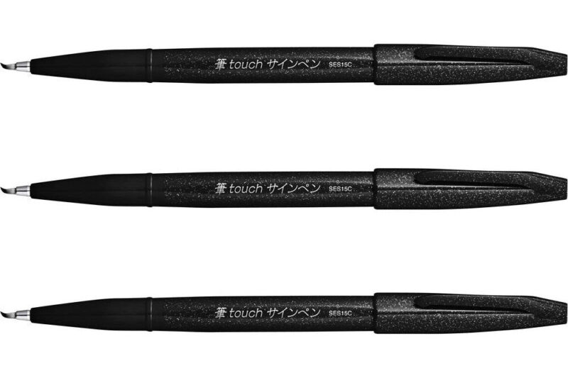 Pentel SES15C Arts Bold Colours Water Based Brush Sign Pen