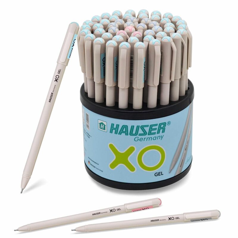 Hauser XO Gel Pen Stand - Blue,Black & Red Ink, Pack of 50