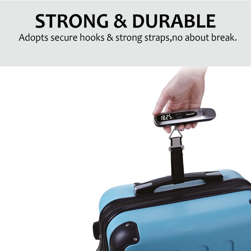 Themisto TH-WS11 Digital Luggage Scale with Target Value Setting (50kg), Silver - Image 6