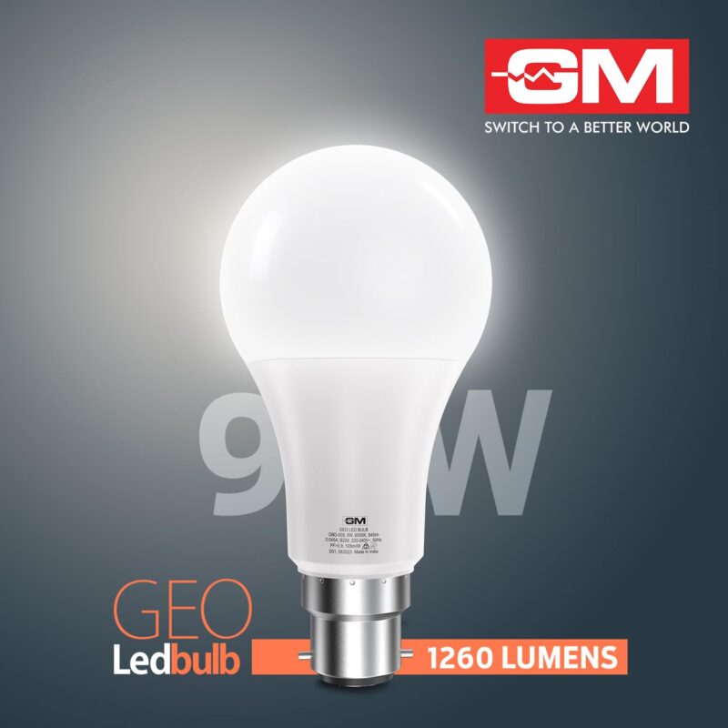 GM GEO 9 Watt LED BULB, 6500K White Cool Day Light Bulb Pack of 4 - Image 2
