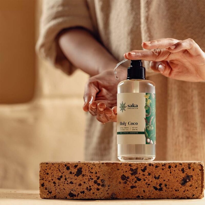 Saka Organics - Holy Coco | Handmade Extra Virgin Coconut Oil | Natural Hair Care for All Hair Types (200 ml) - Image 5