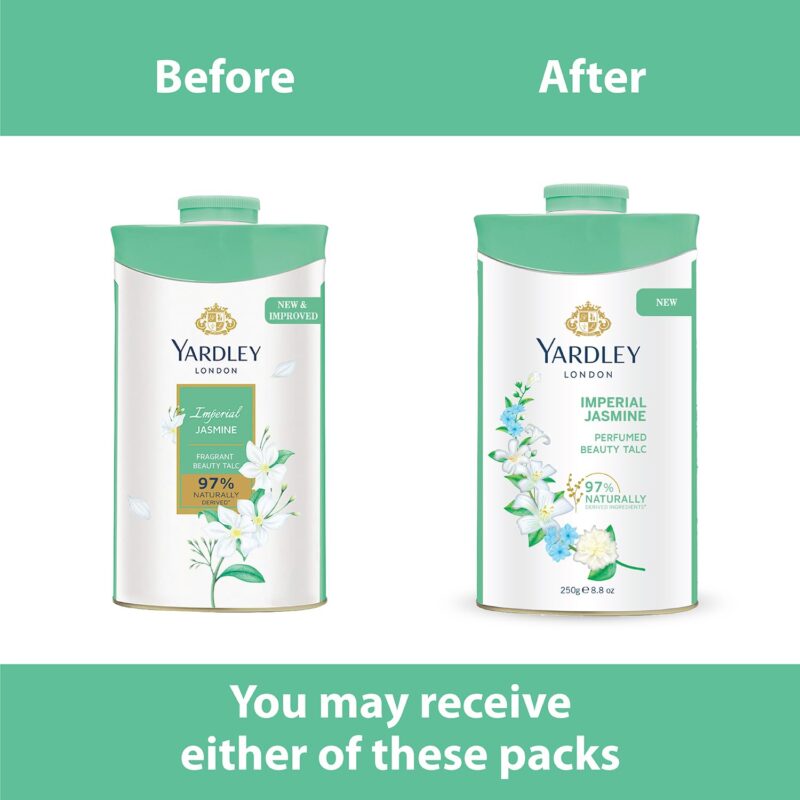 4x Yardley London Imperial Jasmine Perfumed Talc| Fragrant Beauty Talc for Women| Smooth Texture| 250g - Pack of 4 - Image 4