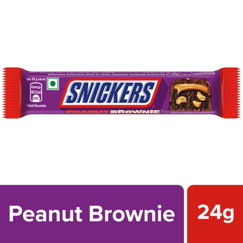 Snickers Peanut Brownie Chocolate Stick |Filled with Brownie, Peanuts & Caramel |Rich & Chewy Chocolate Bar 24g (Pack of 24) | 576gm - Image 9