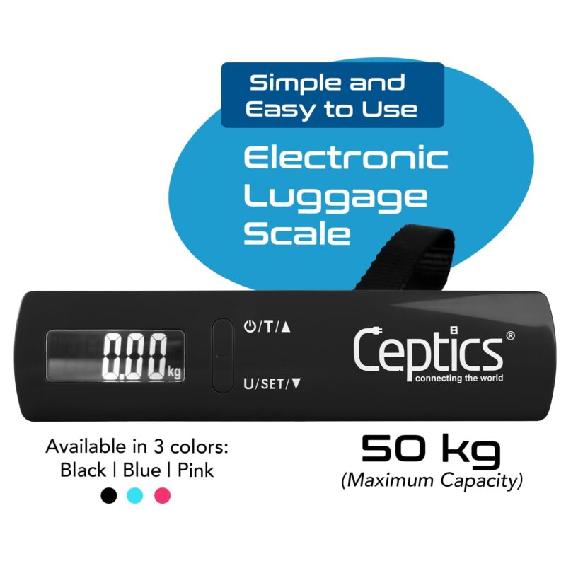 Ceptics weight machine for luggage weighing scale, luggage weighing scale capable capacity up to 50 Kg, weighing machine for luggage with LCD display luggage scale for bags, home, shop - BLACK - Image 8