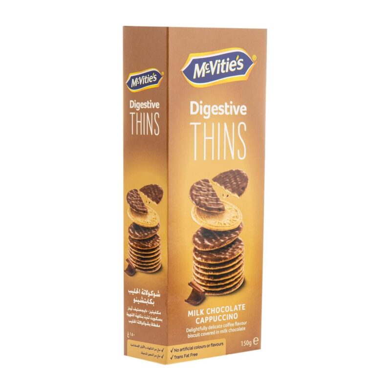 McVities Digestive Thins Milk Chocolate & Cappuccino Biscuits 150 g - Image 2