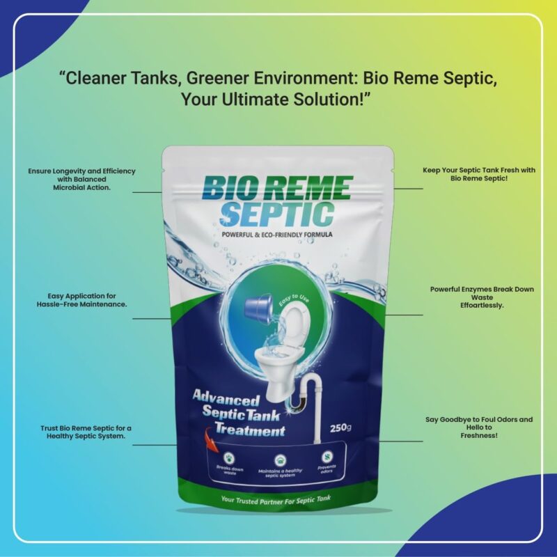 Bio Reme Septic Tank Cleaner Bacteria Reduces Sludge Build-Up Odour Removing Powder Bacteria Eco Friendly Available In Pack of 1 (250 Gm) - Image 6
