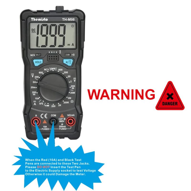 Themisto TH-M98 Digital Multimeter (Black 2000 Counts) - Image 5