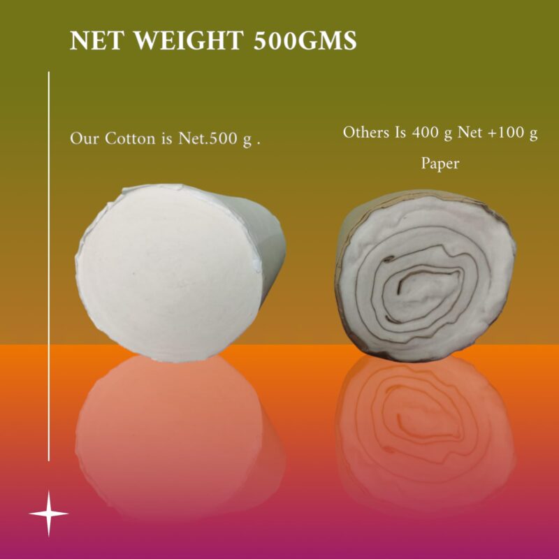 AdviCare Absorbent Pure Cotton Wool for Multipurpose use,Cotton Wool can use for First-Aid, Clinical Use, Makeup Remover, Salon, Beauty Baby care & art and Craft pack of 500gms -White - Image 3