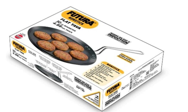 Hawkins Futura Induction Compatible Nonstick Flat Tava 30 cm, 4.88 mm (Black) - Image 7