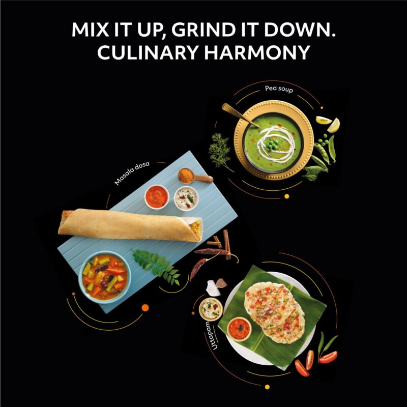 USHA Thunderbolt Pro 1000W with 3 Jars, 100% Copper Ball-Bearing Motor, Handsfree operation, 3 Jars, 3-Speed Setting with Inching option, 5 Years Warranty on Motor (Red) - Image 2