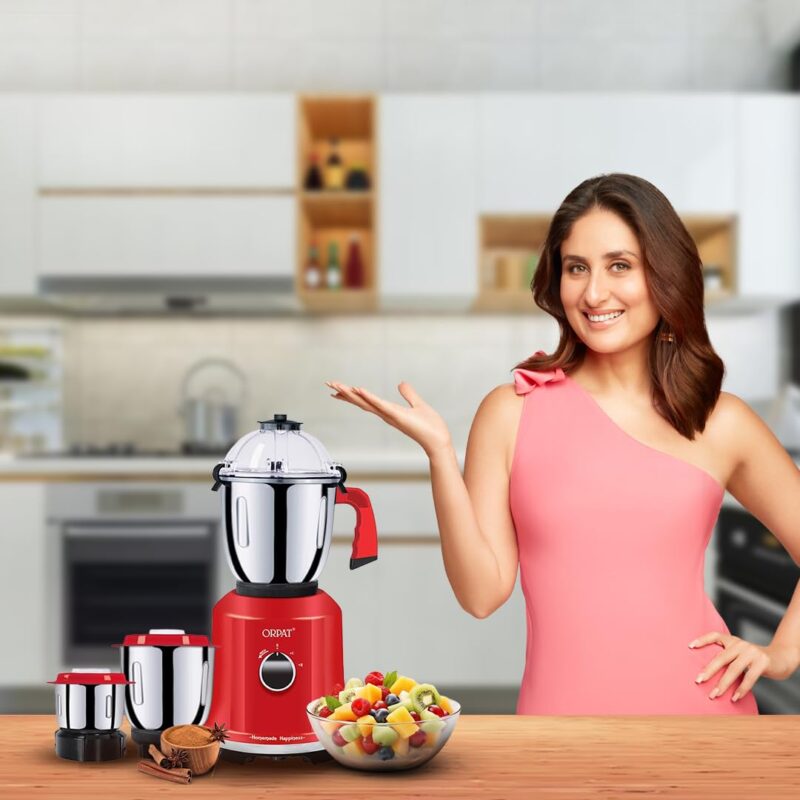 Orpat Smart Home Appliances Kitchen Helpers Mixer Grinder Kitchen Bot 1200W (Empire Red) - Image 3