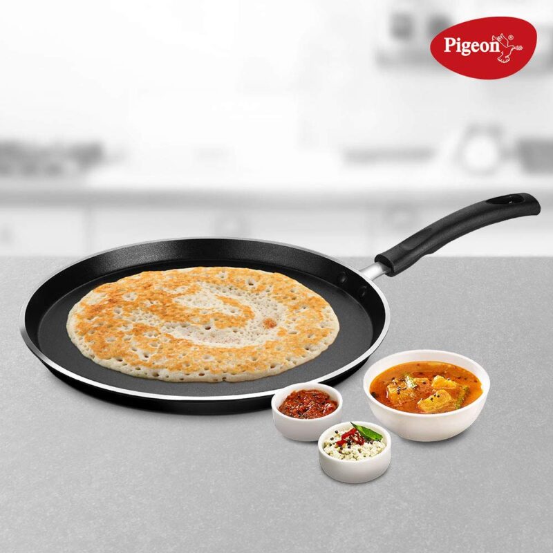 Pigeon by Stovekraft Special Non-Stick Aluminium Flat Tawa, 280mm, Black - Image 4