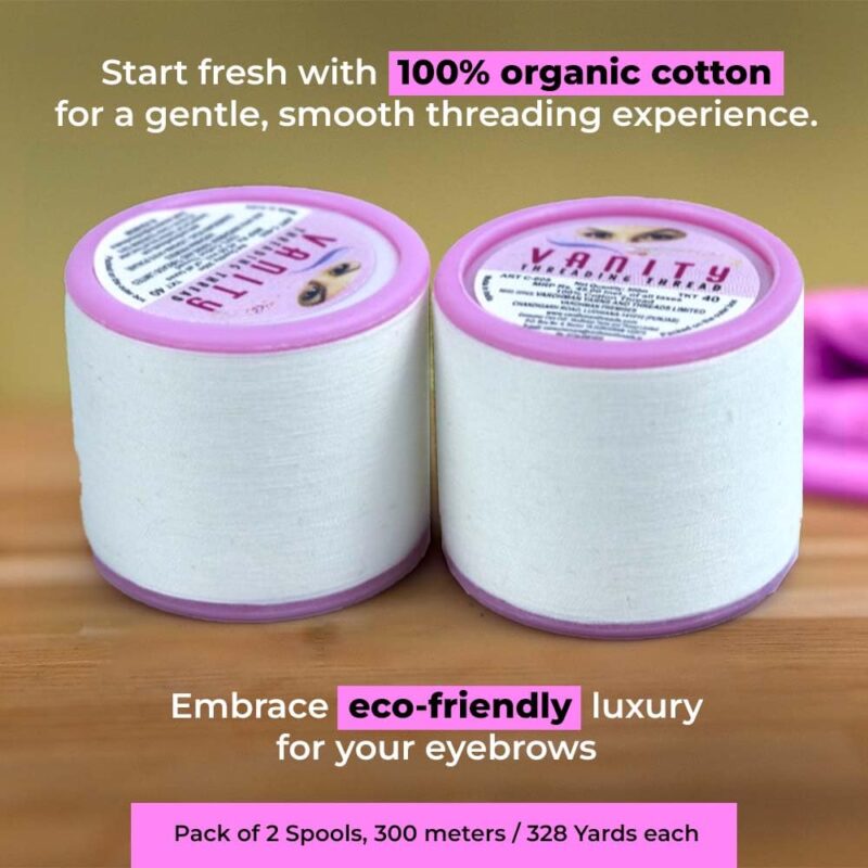 Organic Cotton Eyebrow Threading Thread Tool for Women - 2 Spools x 300 Meters - Thread for Eyebrows Threading - Upperlips Shaping - Forehead Chin Hair Removal Thread - Salon Spa Home by Zibell - Image 8