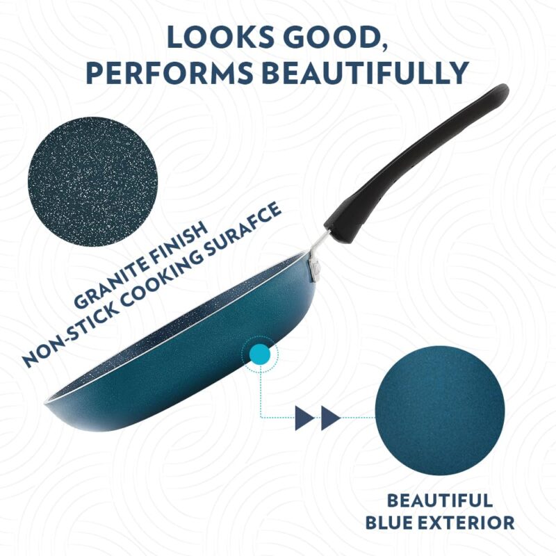 Borosil ProChef Non-Stick Mini Fry Pan 18 cm | Gas Stove Compatible, Thick Uniform Body for Even Heating | PFOA Free, Blue Exterior, Stir Frying Pan for Eggs, Cutlets, 1 Year Warranty - Image 5