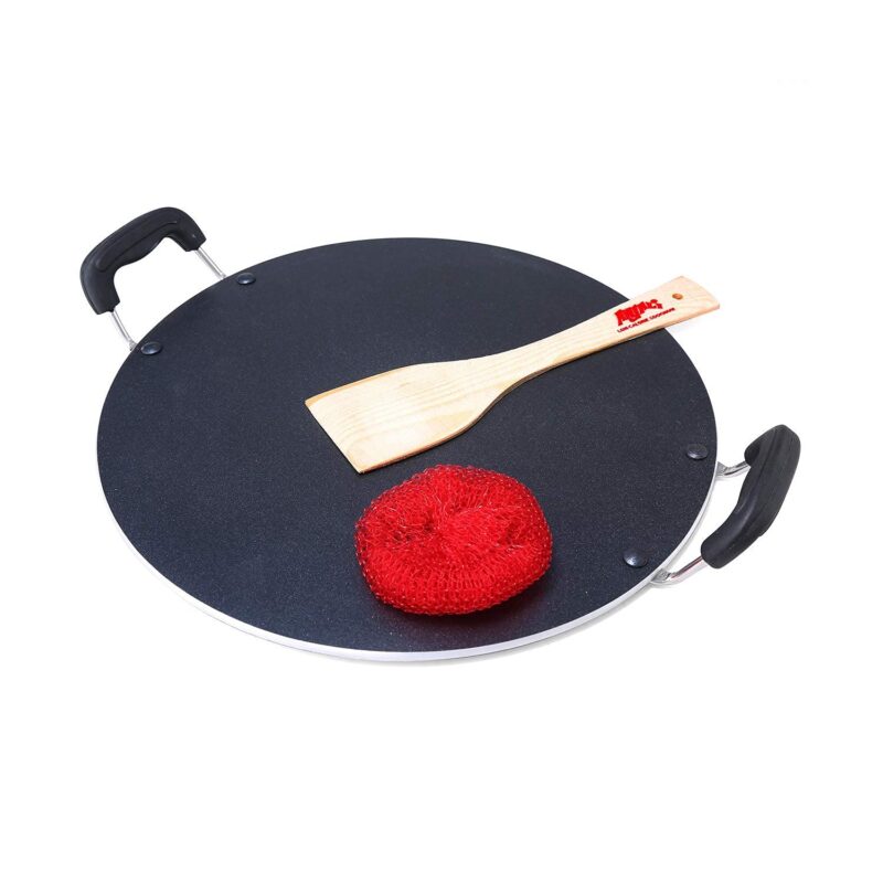 Anjali D PMTD12 Multi Tawa Deluxe Platinum Flat Tawa With Heat Resistant sturdy 2 Side Handle Triple Coating Non stick Tawa for Multie Purpose Food Item Making PMTD12 - Image 5