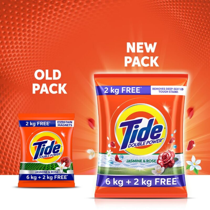 Tide Plus Double Power Detergent Washing Powder Jasmine & Rose 6kg + 2kg FREE - Image 7