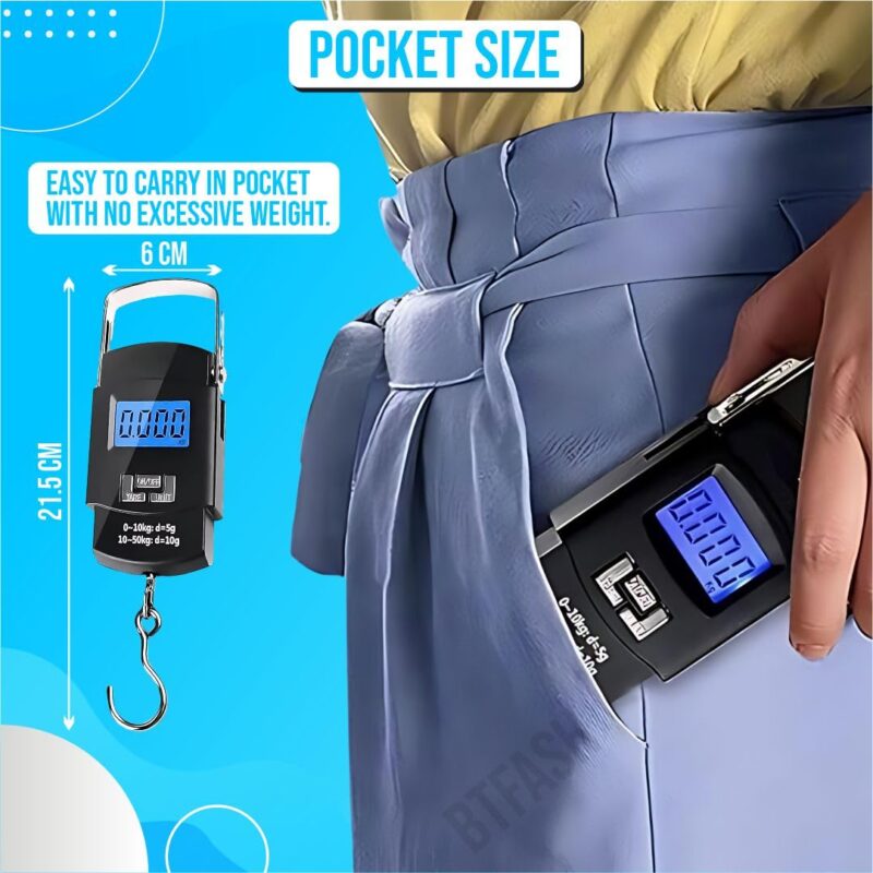 BTfash Electronic Portable Digital LED Screen Luggage Weighing Scale, 50 kg/110 Lb for Multi-Purpose Use. Pack of 1 (A08) - Image 4