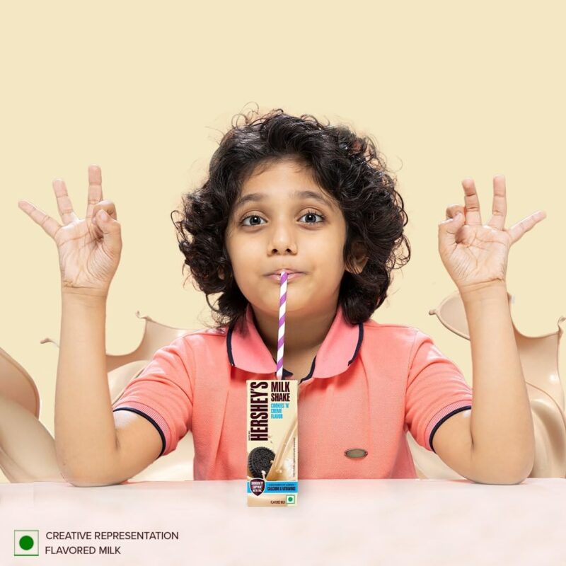 HERSHEY'S Cookies N Cream Flavored Milkshake | Enriched with Calcium | 180Ml - Pack of 6 - Cookies N Cream Flavor - Image 8