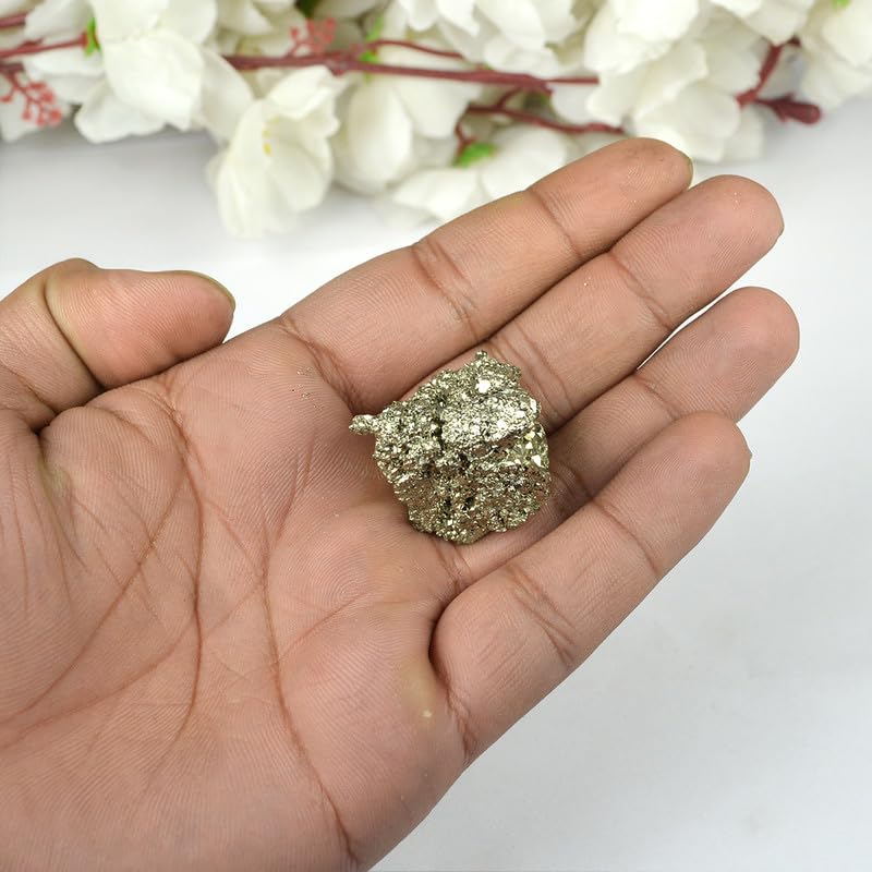 Crystu Natural Pyrite Rough Stone | Pyrite Stone Original | Pyrite Raw Stone | Pyrite Raw Cluster from Peru | Weight 50 Carats - Image 4