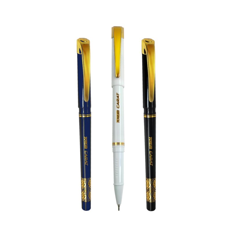 TOTEM Carat Tumbler | 50 Pens (42 Blue Ink & 8 Black Ink) | Elegant Body Design | Golden Clip | 0.7 mm Tip | Pens for Writing | Ideal for Students and Exams Use | Smooth Ink Flow | Office Stationary - Image 6