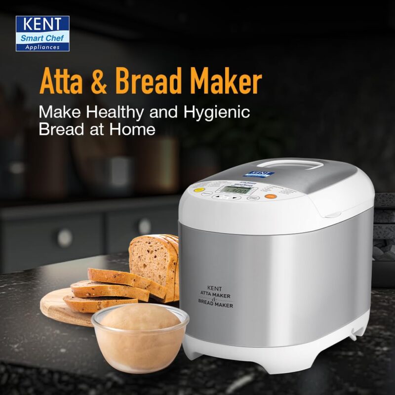 Kent Atta and Bread Maker for Home, Fully Automatic With 19 Pre-set Menu, 550w 16010 (Steel Grey) - Image 2