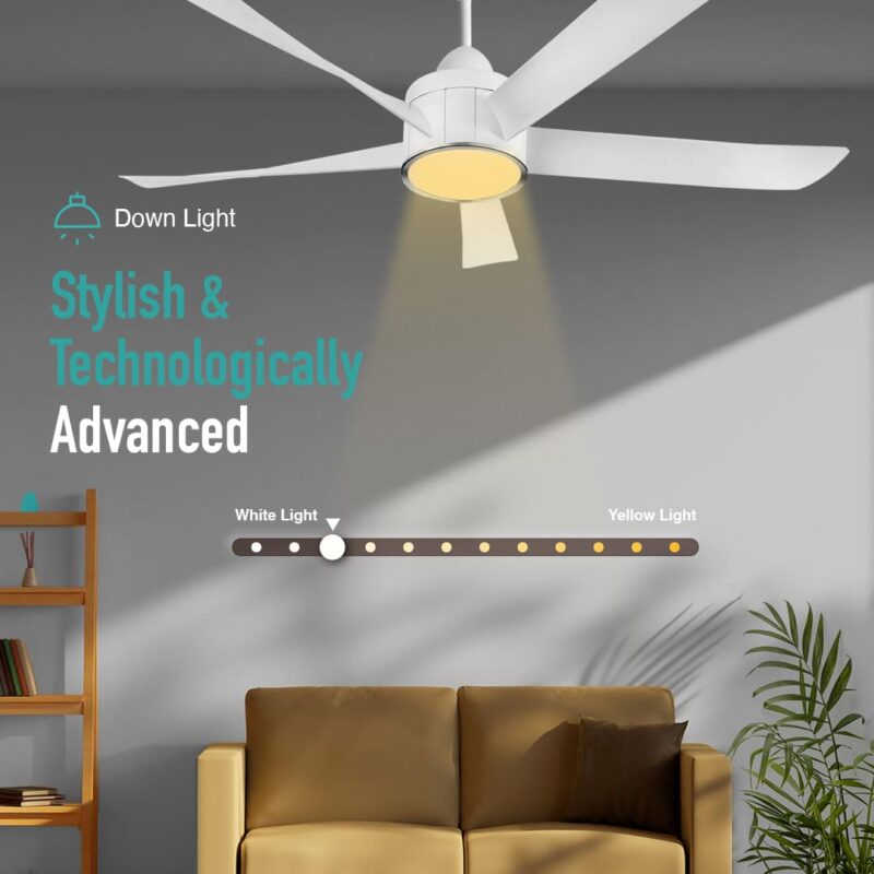 KUHL Platin D5 1200mm Stylish Power Saving BLDC Ceiling Fan with Remote | Down Light | 29W | 5 Star | Low Noise | IoT – Operate via Mobile & Alexa | Reverse Mode | Free Installation | White - Image 3