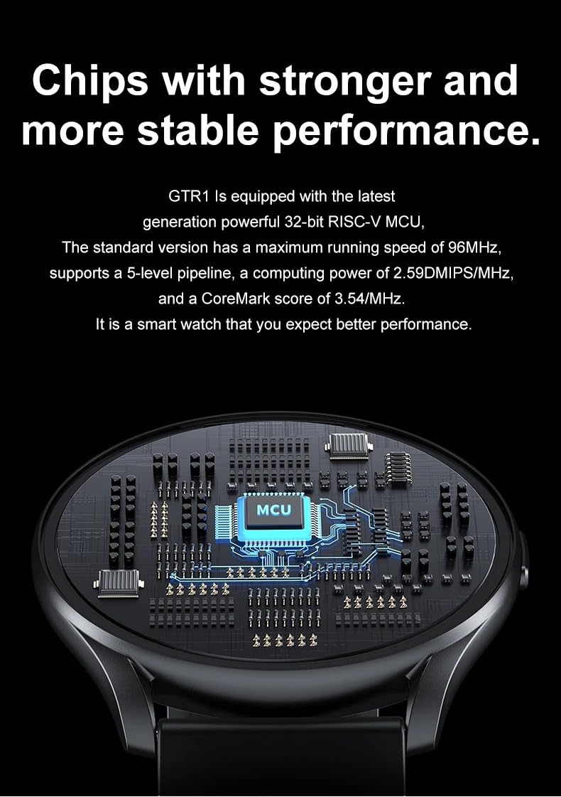 HEST HighSense GTR1 Smartwatch | IP68 Waterproof | 5-8 Days Battery Life | 100+ Sports Modes | Health Monitoring | Bluetooth 5.0 | 1.28" Display | Magnetic Charging | Customizable Watch Faces - Image 6