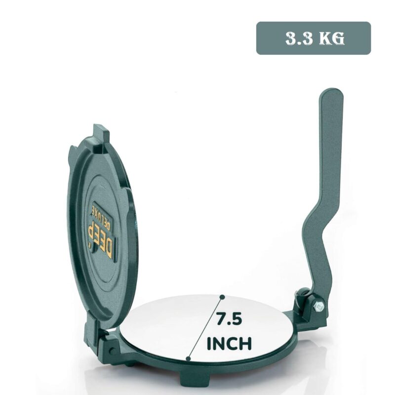DEEP - 7.5 inch Roti Maker Press-Heavy Duty Cast Iron with Stainless Steel Plates - Manual Chapati Presser, Puri Maker Press Machine - Kitchen Utensil for Roti,Chapati,Puri,Papad, Khakhra - Image 6