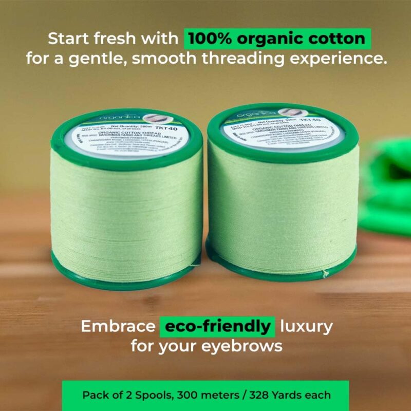 Organic Cotton Eyebrow Threading Thread Tool for Women - 2 Spools x 300 Meters Thread for Eyebrows Threading - Upperlips Shaping - Forehead Chin Hair Removal Thread - Salon Spa Home by Zibell - Image 9