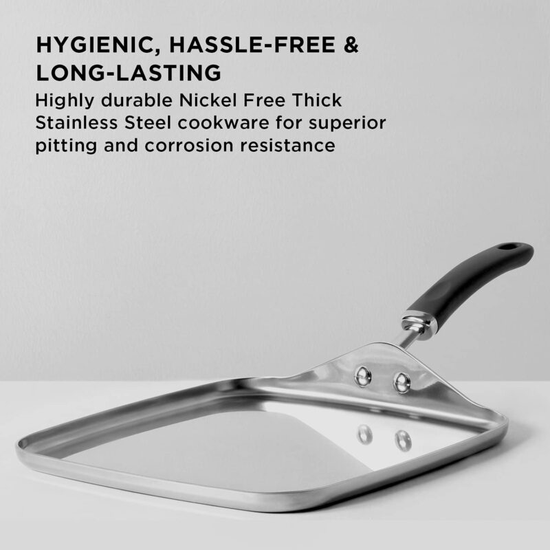 Meyer Trivantage Stainless Steel Open Square Tawa, (31612) - Image 5