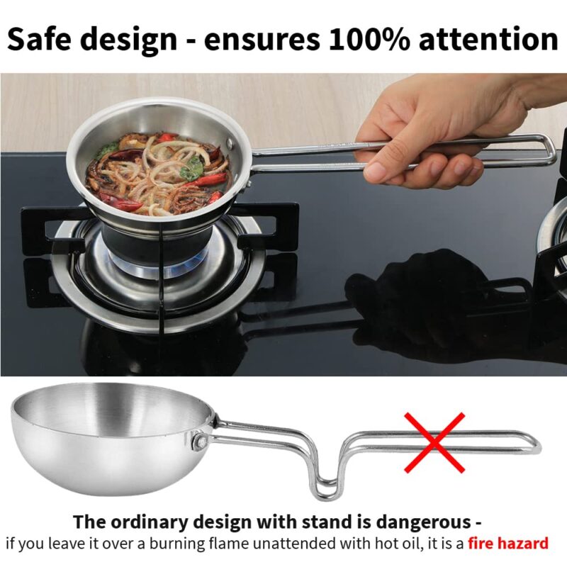 Hawkins 1.5 Cup Tadka Pan, 360 ml Triply Stainless Steel Pan, Induction Pan, Silver (STP15) - Image 4