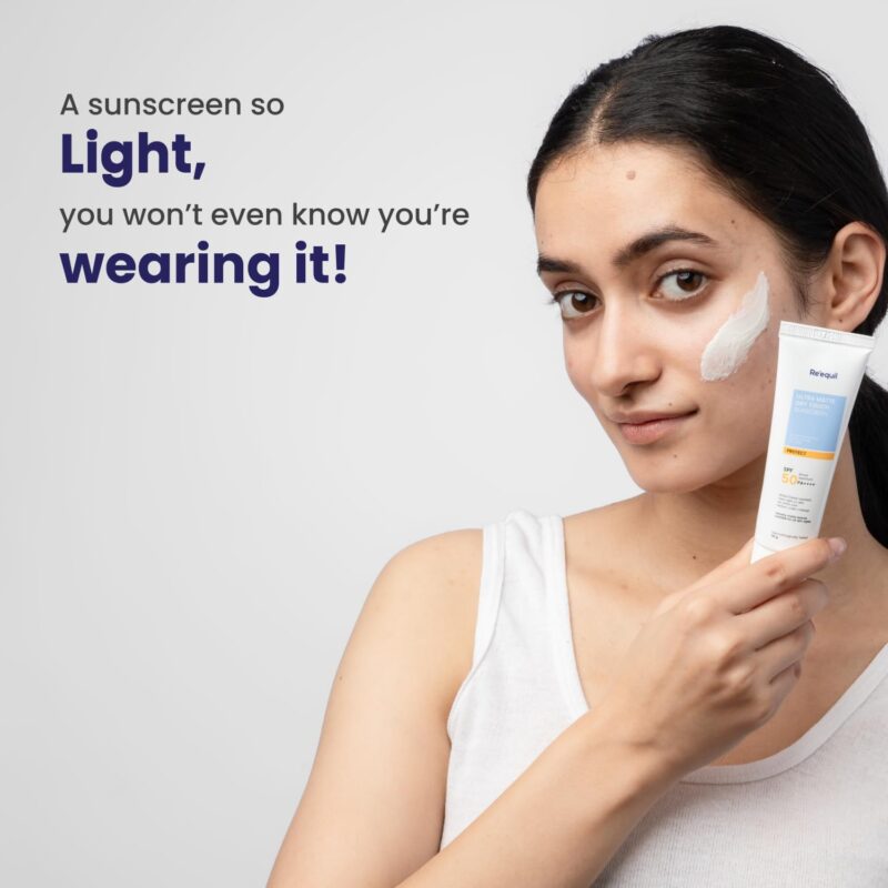 RE' EQUIL Ultra Matte Dry Touch Sunscreen | Matte Finish Sunscreen For All Skin Types | Water & Sweat Resistant With Spf 50 Pa++++ | No White Cast, Non-Greasy & Non-Comedogenic Sunscreen | 50G - Image 9