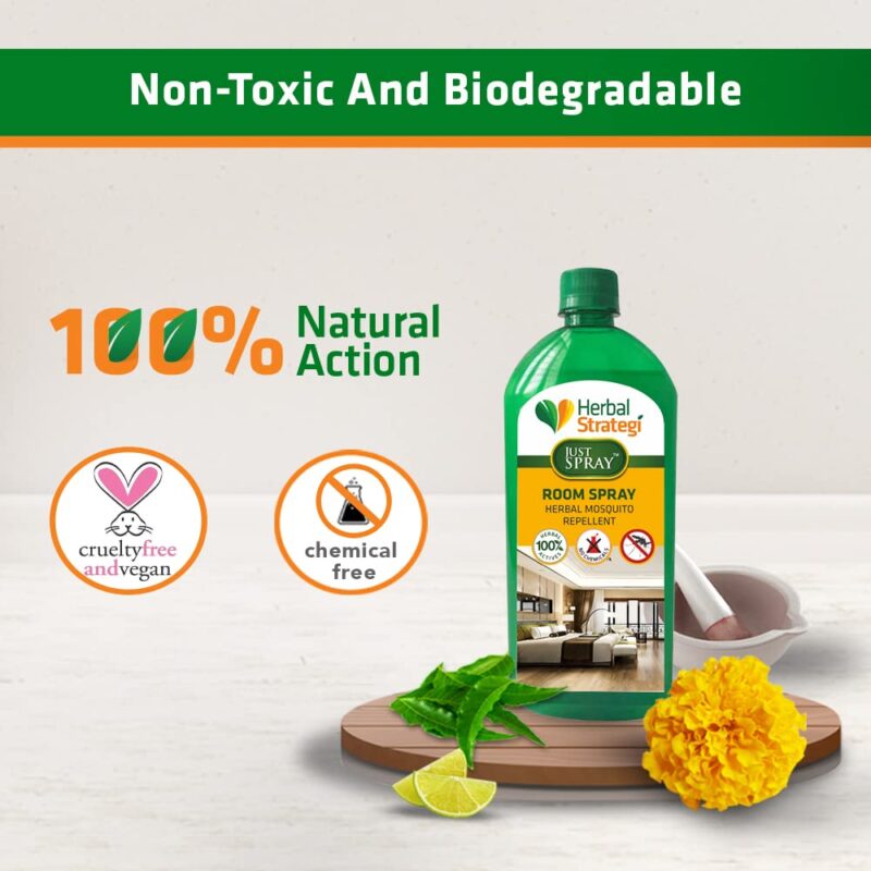 Herbal Strategi Mosquito Repellent Room Spray Refill - 500ml | Effective Against Mosquitoes Causing Dengue Zika Chikungunya | 100% Herbal and Chemical Free | Baby and Pet Safe | Ayush Certified - Image 6