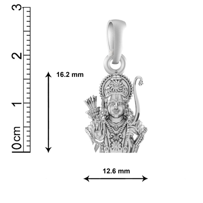 Akshat Sapphire Sterling Silver (92.5% purity) God Ram Ji Pendant for Men & Women Pure Silver Bhagwan Shri Ram Locket for Good Health & Wealth - Image 4