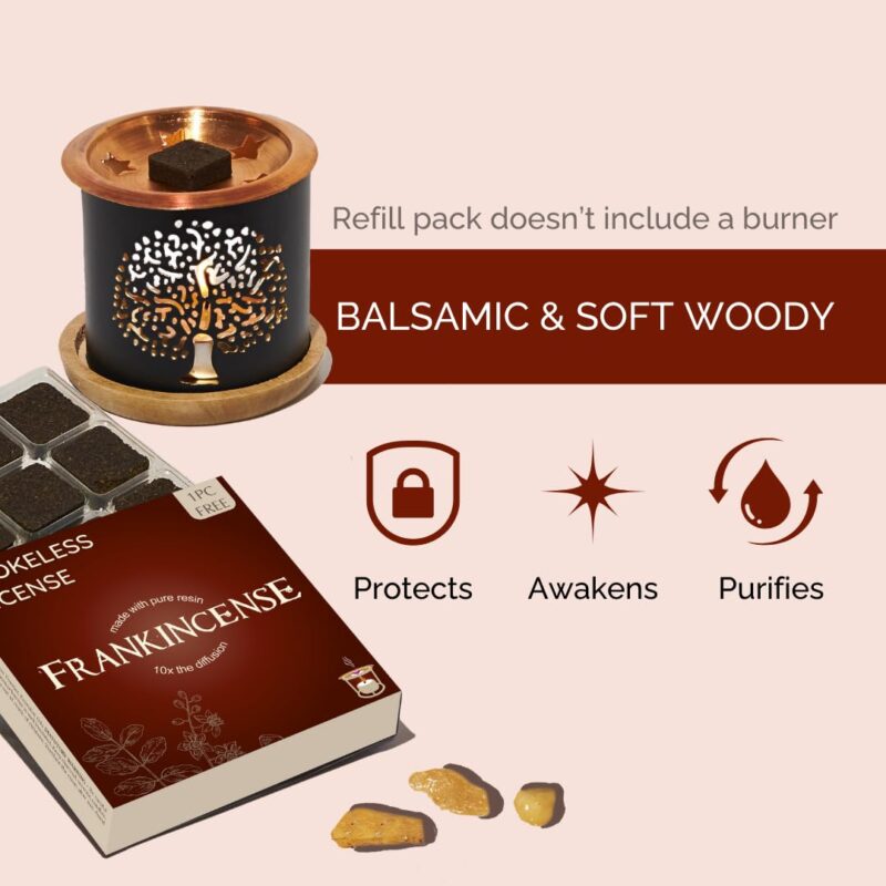 Aromafume Frankincense Incense Bricks Refill Pack | 3 Trays X 9 Bricks | Boswellia Carterii & Boswellia Serrata Extract, Native To East Africa & India | Calms & Relaxes | Low-Smoke & Non-Toxic - Image 9