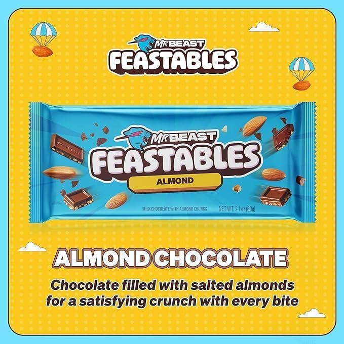 Mr.Beast Feastables Almond – Nutty, Rich, and Full of Flavor in Every Bite! (60gm, Imported) - Image 4