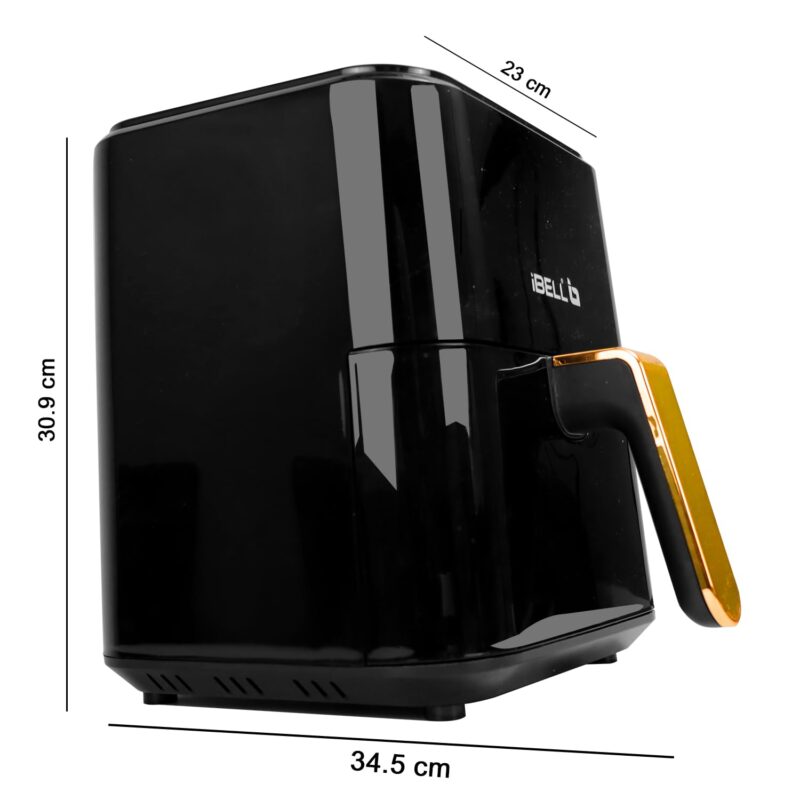 iBELL AF500M Air Fryer 5 L, Digital Fryer with 7 Cooking Presets, Full Touch Controls, Smart Rapid Air Technology, Timer Function with Auto off & Fully Adjustable Temperature Settings (Black) - Image 3