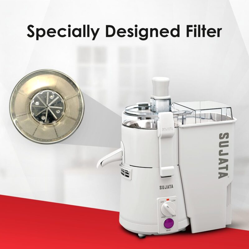 Sujata KI-28012 900-Watt Juicer Mixer Grinder with 2 Jars (White) - Image 5