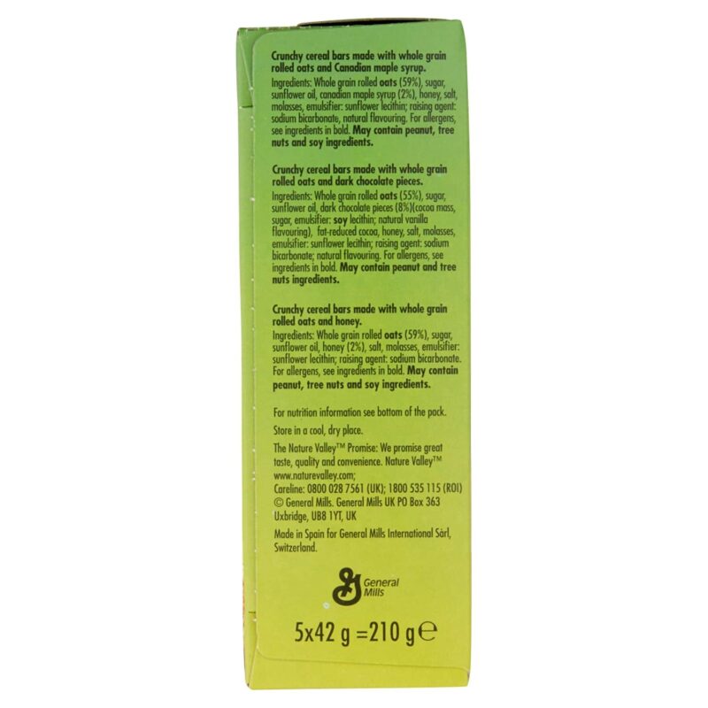 Nature Valley Variety Pack Cereal Bars, 210Gram (2Xcanadian Maple Syrup+1Xoats & Dark Chocolate+2Xoats & Honey Bars) - Image 14