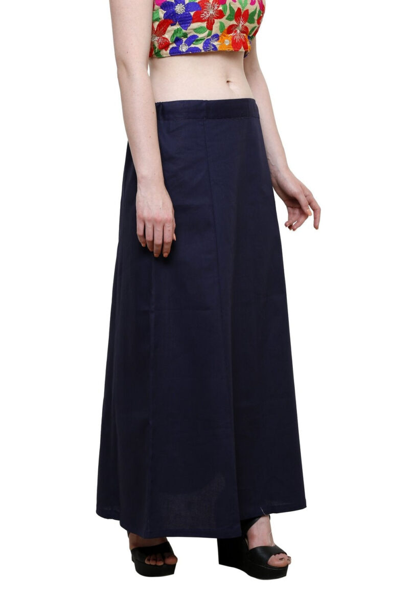 Pistaa's Women's Combo of Cotton Inskirt Saree Petticoat (Maroon, Navy Blue, Free Size) - Image 4