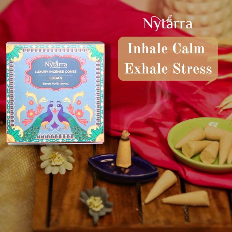 Nytarra's Loban Luxury Incense Cones | Pack of 3| 120 pcs | Special Ceramic Holder | Dhoop Cones for Fragrance | Dhoop Cones for Pooja, Home, Office, Aromatherapy & Meditation - Image 5