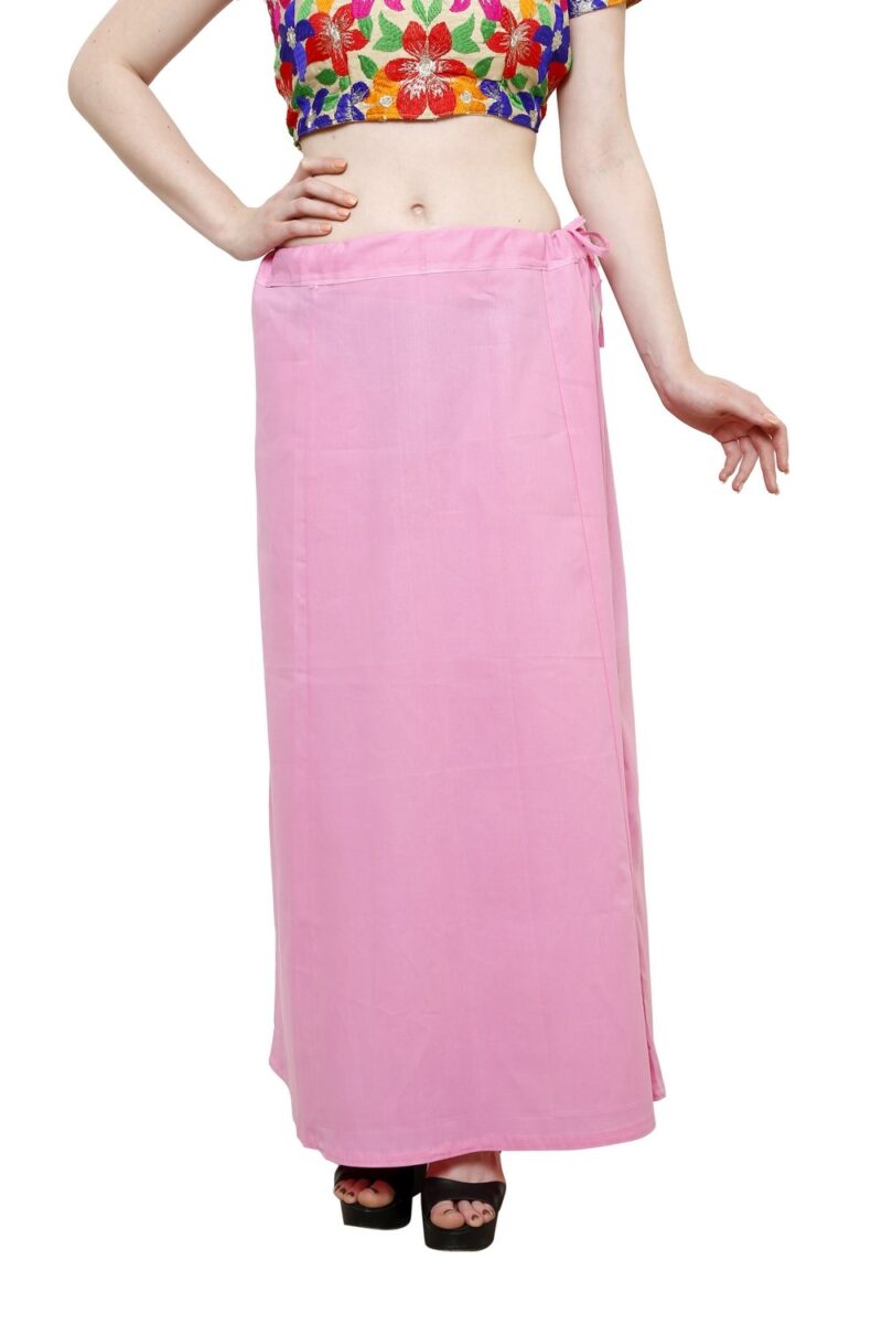 Pistaa's Women's Cotton Pastle Inskirt Saree Petticoats (PTCPP, Pink, Free Size) - Image 7