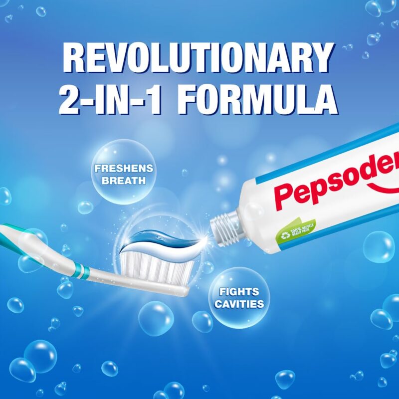 Pepsodent 2 in 1 Cavity Protection - 150 g (Pack of 3) - Image 5