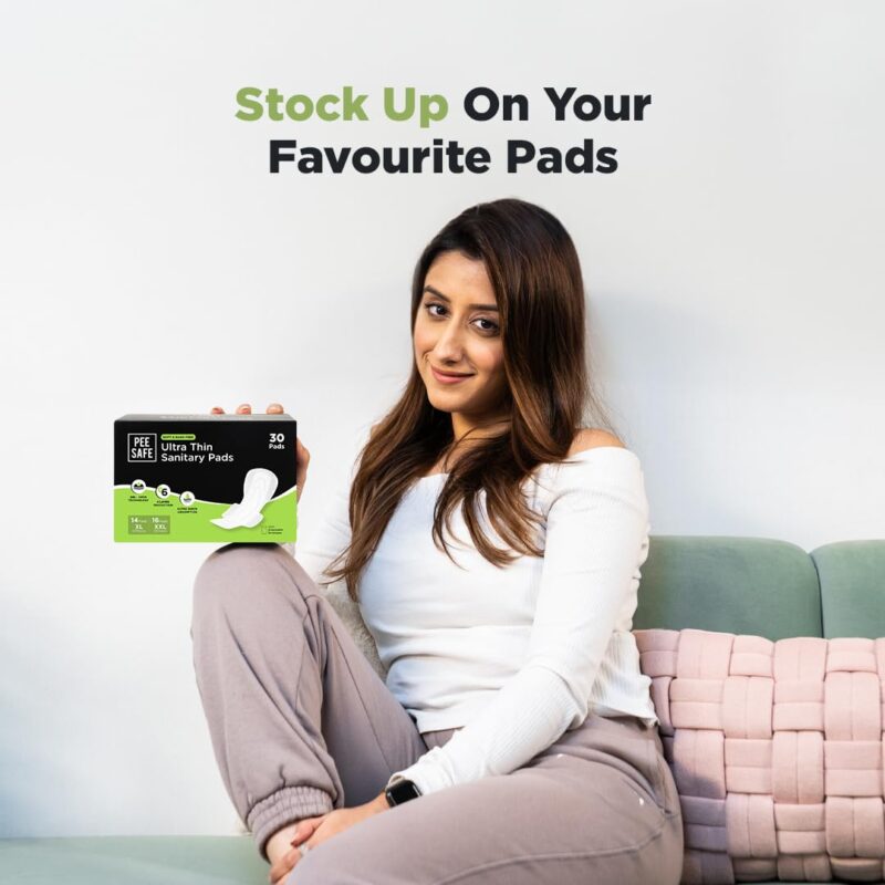 Pee Safe Ultra Thin Sanitary Pads For Women | 30 Pads- 14 XL Pads + 16 XXL Pads For Rash Free Periods | Cottony Soft Sanitary Napkins For Ultra Comfort | Dual Wings | Toxin Free | Extra Long - Image 8