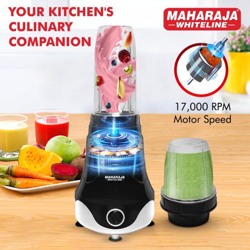 Maharaja Whiteline Xpress Blend Mixer Grinder With 3 Jars 400 Watt- Mx-280 (Black & White) Plastic - Image 4