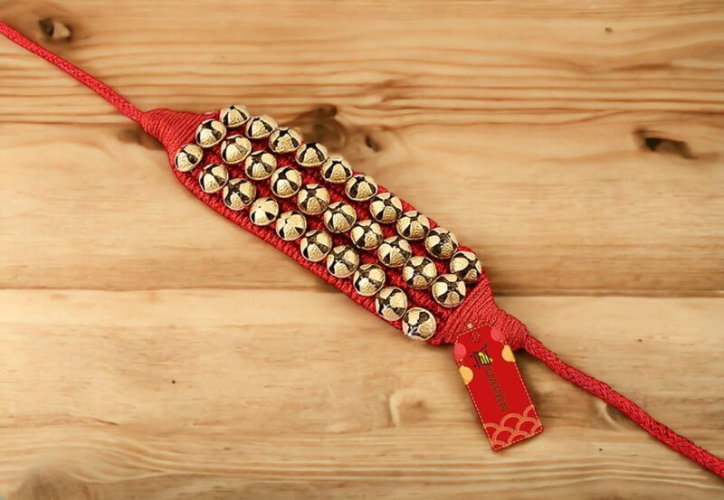 UAPAN Brass Ghungroo Anklets Bells For Women I 3 Line Pad I Red I 10 Pair I Perfect for traditional Indian dance - Image 5