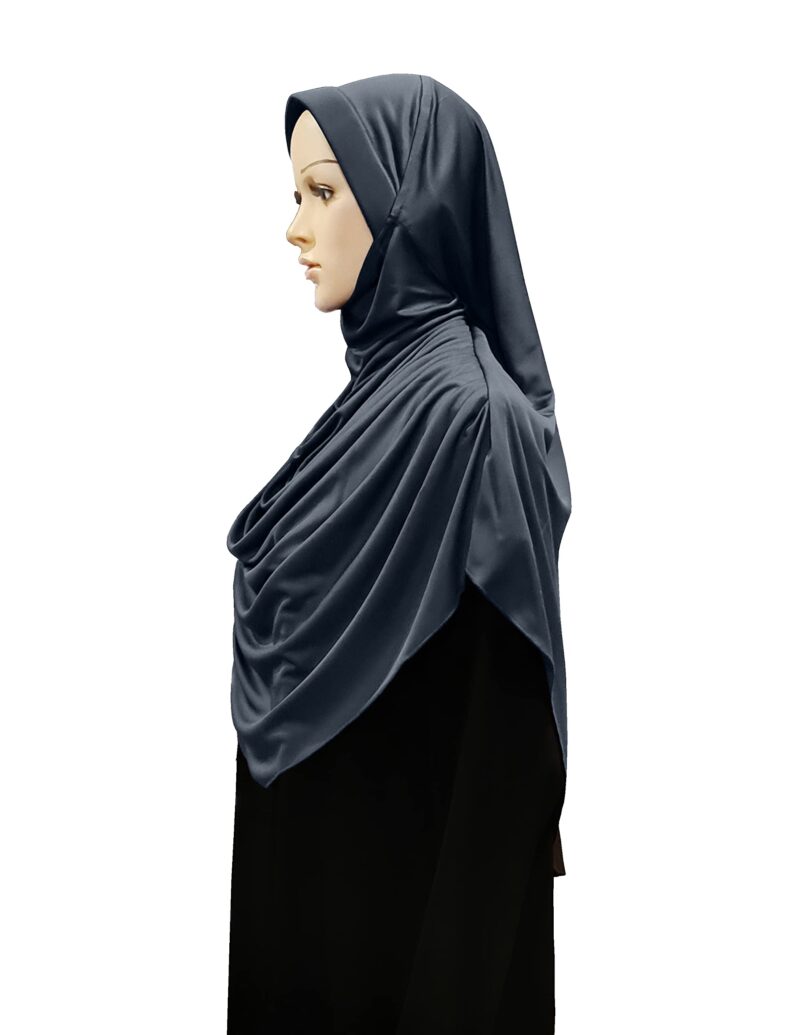 Mehar HIJAB'S MUSLIM MODEST WOMEN'S FRILLED STYLISH HIJAB FAEEZAH (Grey, X-Large) - Image 6