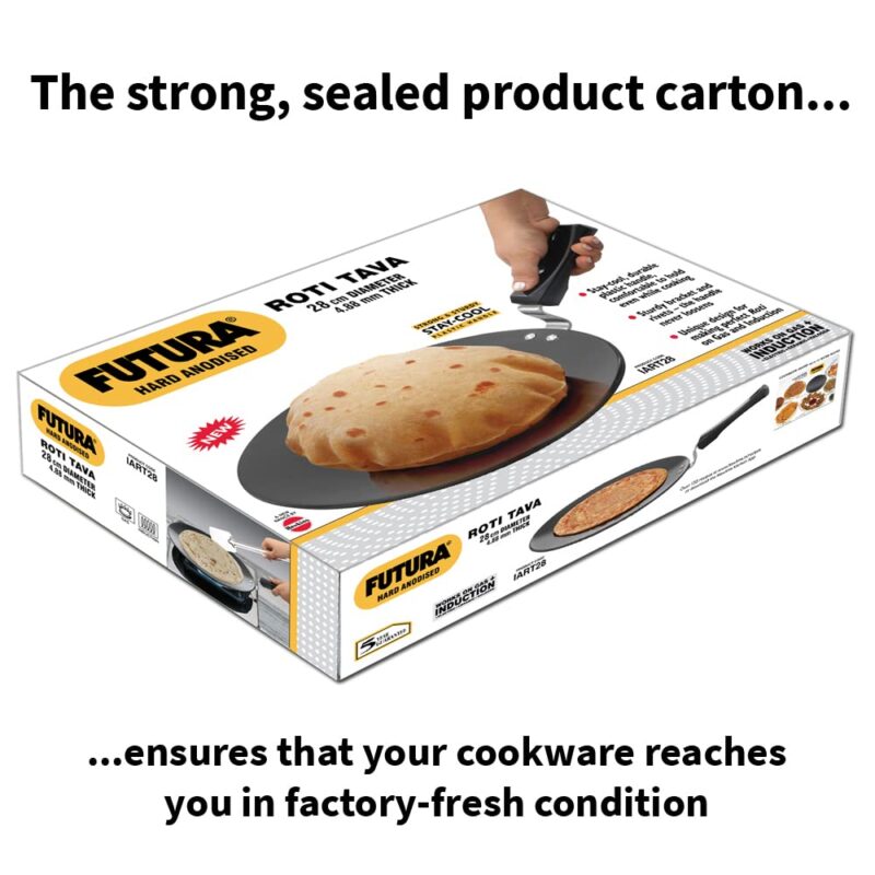 Hawkins Futura 28 cm Roti Tava, Hard Anodised Tawa, Induction Tawa, Black (IART28) - Image 3