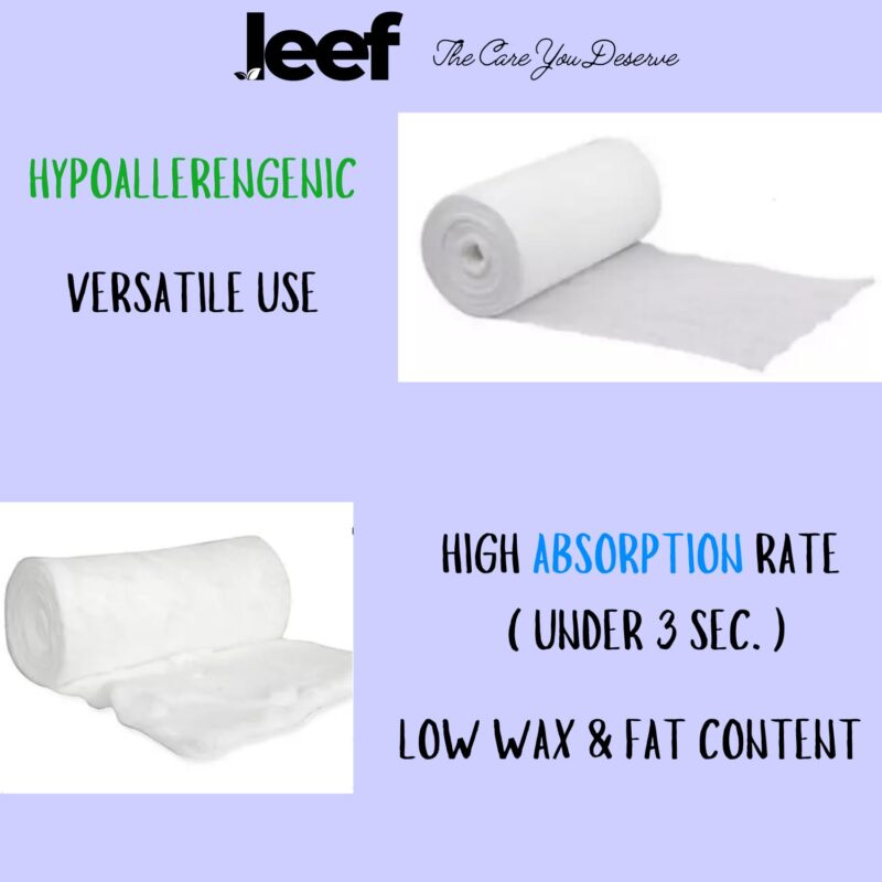 Leef Absorbent Pure Cotton Roll for Baby care | Cometic & Skincare Use | Soft Cotton for cleaning Wound's | Art & Craft's | Medical Use (500gm) - Image 6